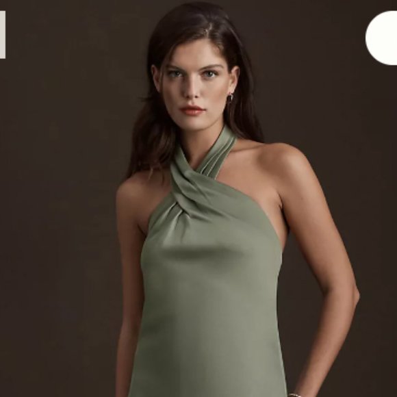 BHLDN Dresses & Skirts - BHLDN RUBY SATIN CHARMEUSE DRESS Size 2; Color: MOSS